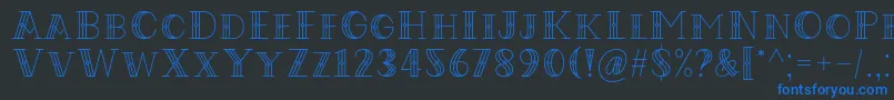 フォントCodian October Nine Font by Situjuh 7NTypes – 黒い背景に青い文字