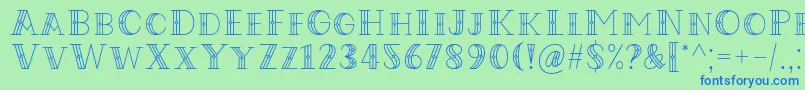 Codian October Nine Font by Situjuh 7NTypes-Schriftart – Blaue Schriften auf grünem Hintergrund