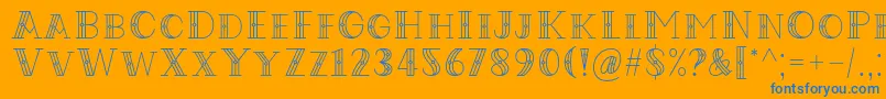 フォントCodian October Nine Font by Situjuh 7NTypes – オレンジの背景に青い文字