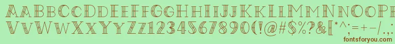 フォントCodian October Nine Font by Situjuh 7NTypes – 緑の背景に茶色のフォント