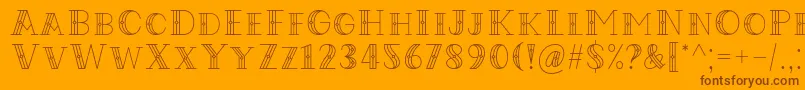 フォントCodian October Nine Font by Situjuh 7NTypes – オレンジの背景に茶色のフォント