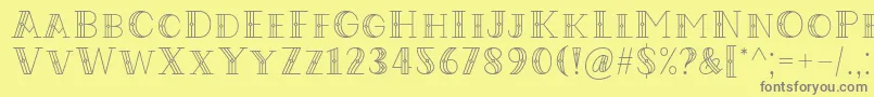 Fonte Codian October Nine Font by Situjuh 7NTypes – fontes cinzas em um fundo amarelo