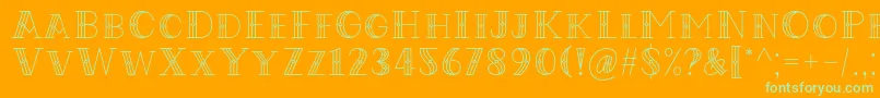 Codian October Nine Font by Situjuh 7NTypes-fontti – vihreät fontit oranssilla taustalla