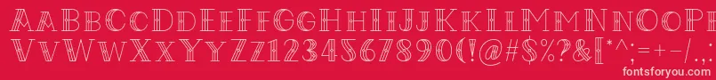 フォントCodian October Nine Font by Situjuh 7NTypes – 赤い背景にピンクのフォント