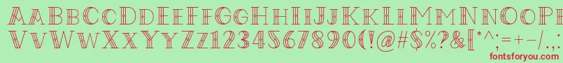 Fonte Codian October Nine Font by Situjuh 7NTypes – fontes vermelhas em um fundo verde