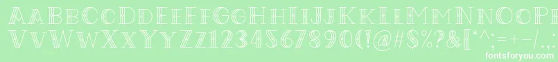 Fonte Codian October Nine Font by Situjuh 7NTypes – fontes brancas em um fundo verde