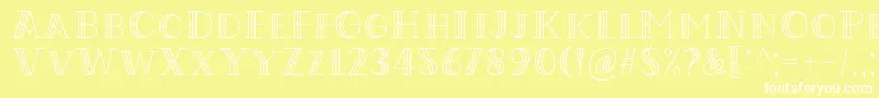 Fonte Codian October Nine Font by Situjuh 7NTypes – fontes brancas em um fundo amarelo