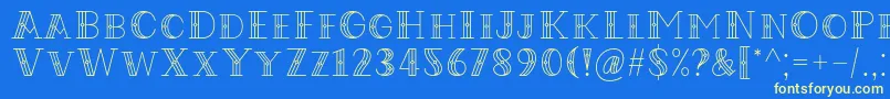 Fonte Codian October Nine Font by Situjuh 7NTypes – fontes amarelas em um fundo azul