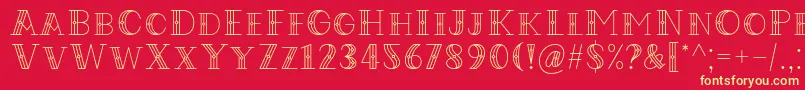 フォントCodian October Nine Font by Situjuh 7NTypes – 黄色の文字、赤い背景