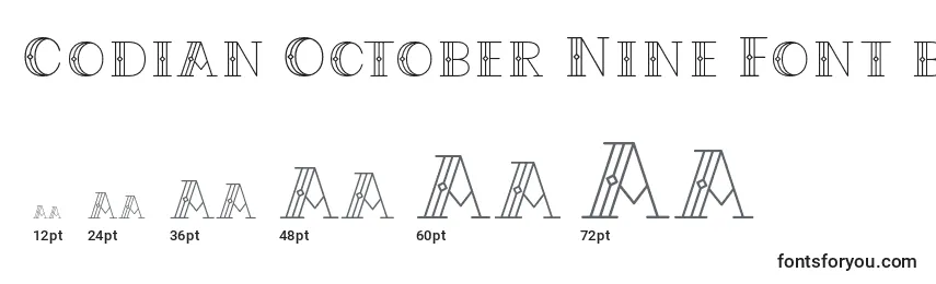 Размеры шрифта Codian October Nine Font by Situjuh 7NTypes