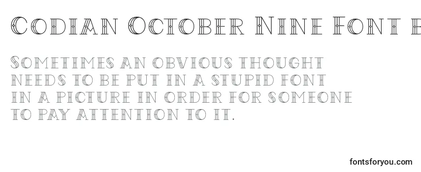 Revisão da fonte Codian October Nine Font by Situjuh 7NTypes