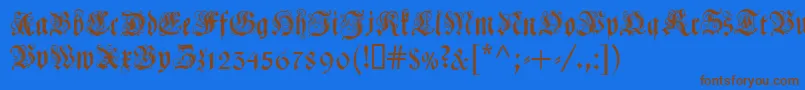 Saiba mais sobre a fonte COELCF Fonte COELCF – fontes marrons em um fundo azul