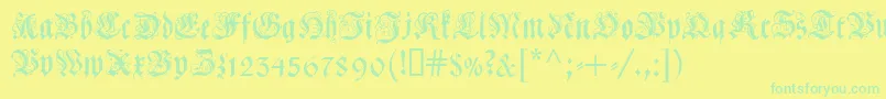 フォントCOELCF   – 黄色い背景に緑の文字