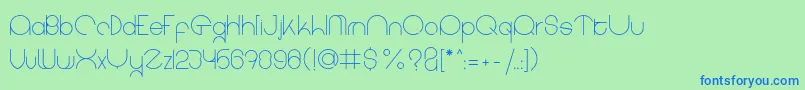 coet light Font – Blue Fonts on Green Background