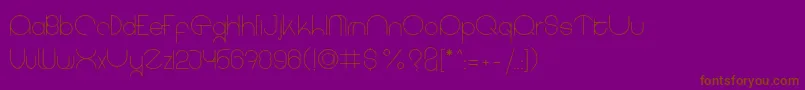 coet light-Schriftart – Braune Schriften auf violettem Hintergrund