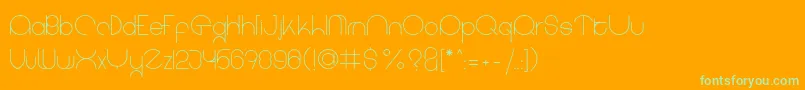 coet light-Schriftart – Grüne Schriften auf orangefarbenem Hintergrund