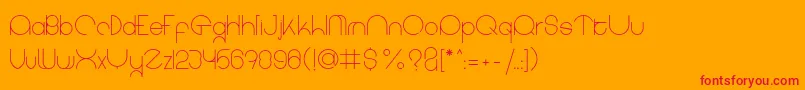 coet light-Schriftart – Rote Schriften auf orangefarbenem Hintergrund