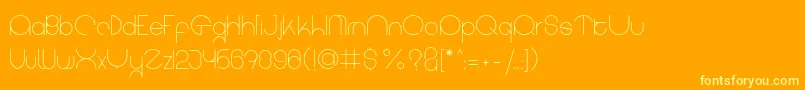 coet light-Schriftart – Gelbe Schriften auf orangefarbenem Hintergrund