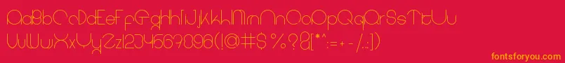 coet light Font – Orange Fonts on Red Background