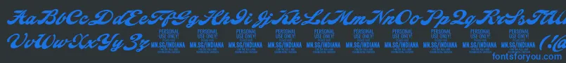 IndianascriptPersonalUse Font – Blue Fonts on Black Background