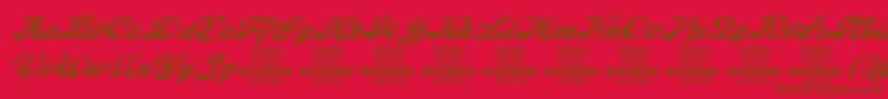 フォントIndianascriptPersonalUse – 赤い背景に茶色の文字