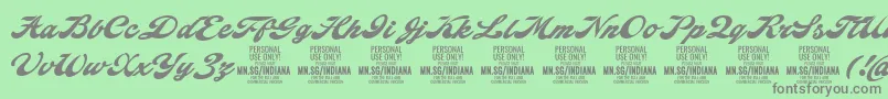 IndianascriptPersonalUse Font – Gray Fonts on Green Background