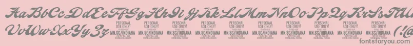 More about IndianascriptPersonalUse Font IndianascriptPersonalUse Font – Gray Fonts on Pink Background