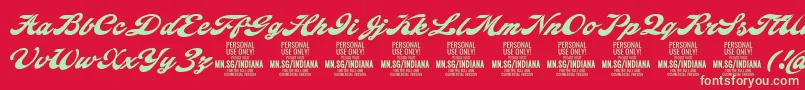 IndianascriptPersonalUse Font – Green Fonts on Red Background