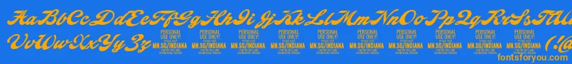 IndianascriptPersonalUse Font – Orange Fonts on Blue Background