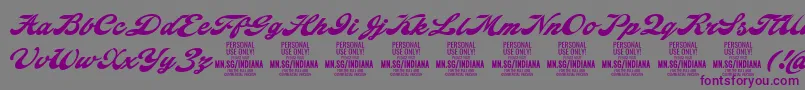 IndianascriptPersonalUse Font – Purple Fonts on Gray Background