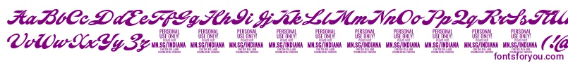 IndianascriptPersonalUse Font – Purple Fonts on White Background