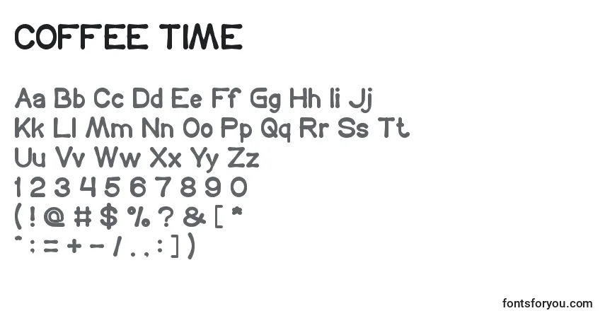 COFFEE TIME-fontti – aakkoset, numerot, erikoismerkit