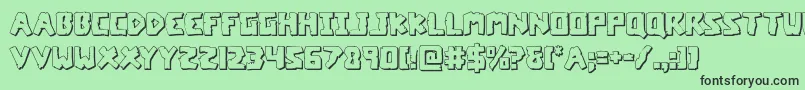 coffinstone3d Font – Black Fonts on Green Background