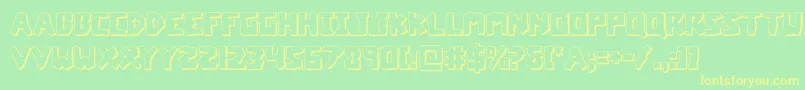 coffinstone3d-Schriftart – Gelbe Schriften auf grünem Hintergrund