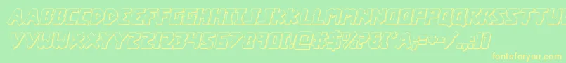 coffinstone3dital Font – Yellow Fonts on Green Background