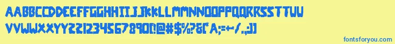 coffinstonecond Font – Blue Fonts on Yellow Background