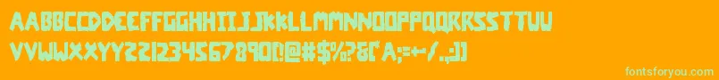 coffinstonecond Font – Green Fonts on Orange Background