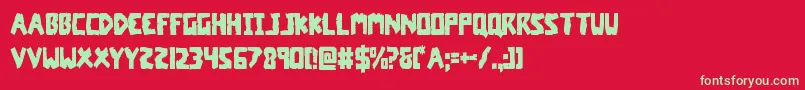 coffinstonecond Font – Green Fonts on Red Background