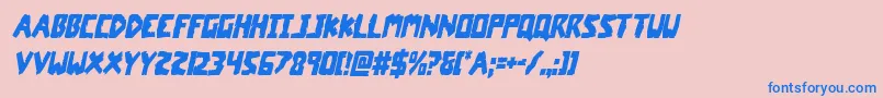 フォントcoffinstonecondital – ピンクの背景に青い文字