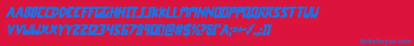 coffinstonecondital Font – Blue Fonts on Red Background