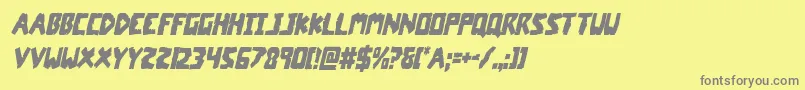 フォントcoffinstonecondital – 黄色の背景に灰色の文字