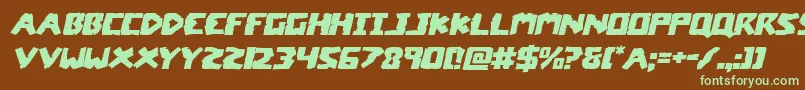 coffinstoneexpandital Font – Green Fonts on Brown Background