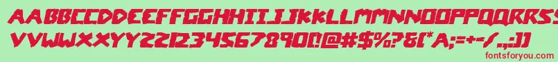 coffinstoneexpandital Font – Red Fonts on Green Background