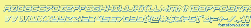 Navycadet3Dital Font – Blue Fonts on Yellow Background