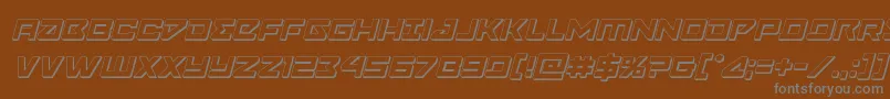 フォントNavycadet3Dital – 茶色の背景に灰色の文字