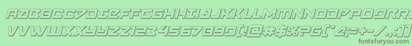 Navycadet3Dital Font – Gray Fonts on Green Background