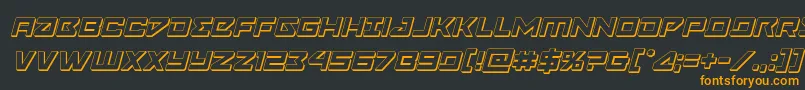 Navycadet3Dital Font – Orange Fonts on Black Background