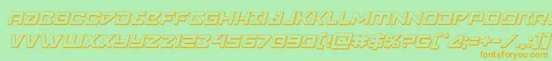 Navycadet3Dital-Schriftart – Orangefarbene Schriften auf grünem Hintergrund