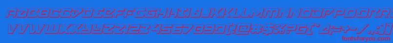 Navycadet3Dital-fontti – punaiset fontit sinisellä taustalla