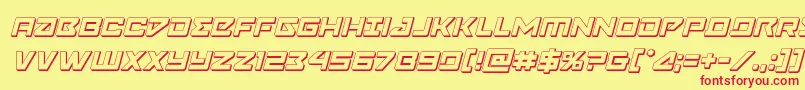 Navycadet3Dital Font – Red Fonts on Yellow Background